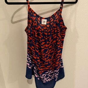 CAbi Camisole with Blue and Orange Pattern